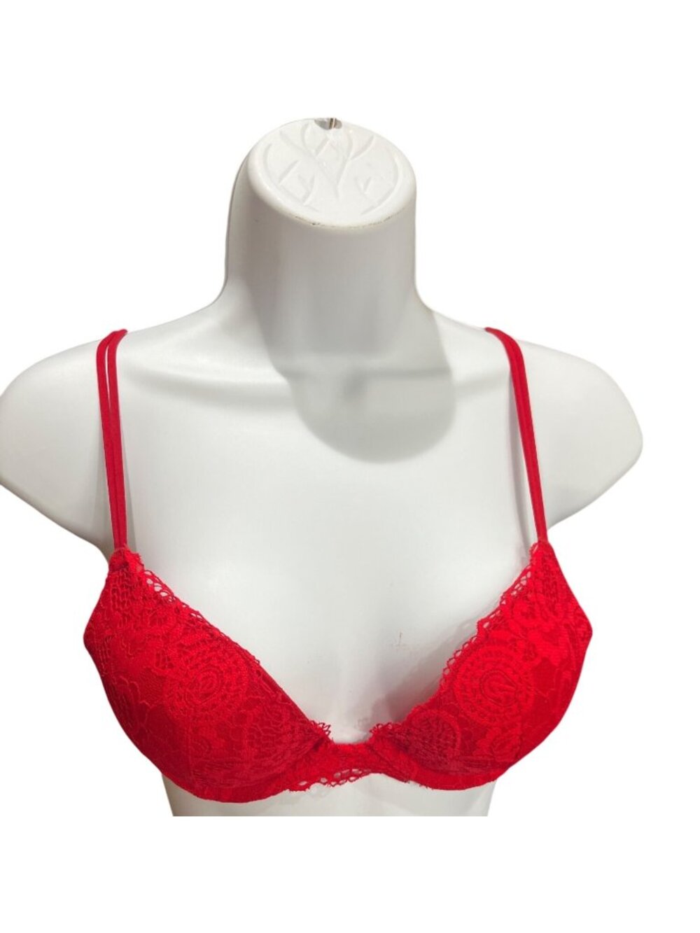 Victorias Secret Red Lace Push Up Bra 32B